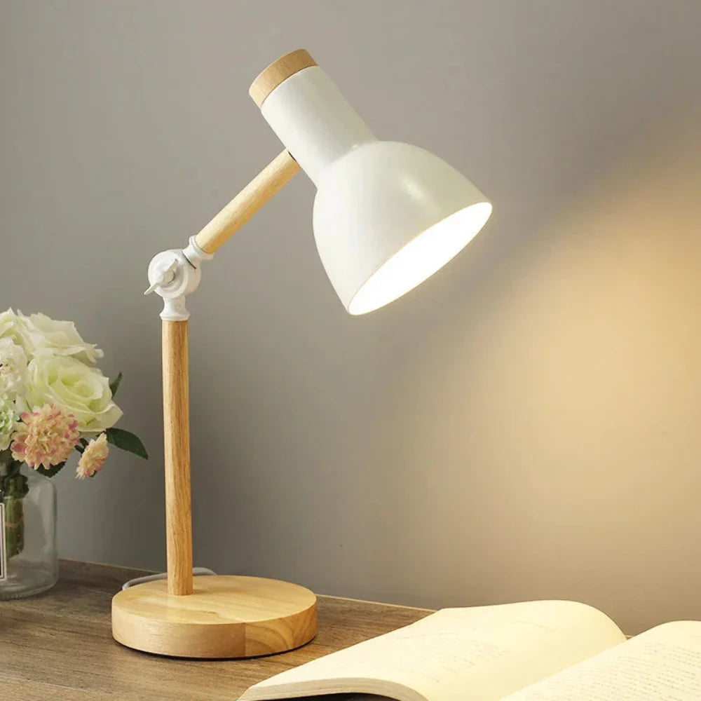 LumoWood Adjustable Wooden Desk Lamp – Nordic Design Light