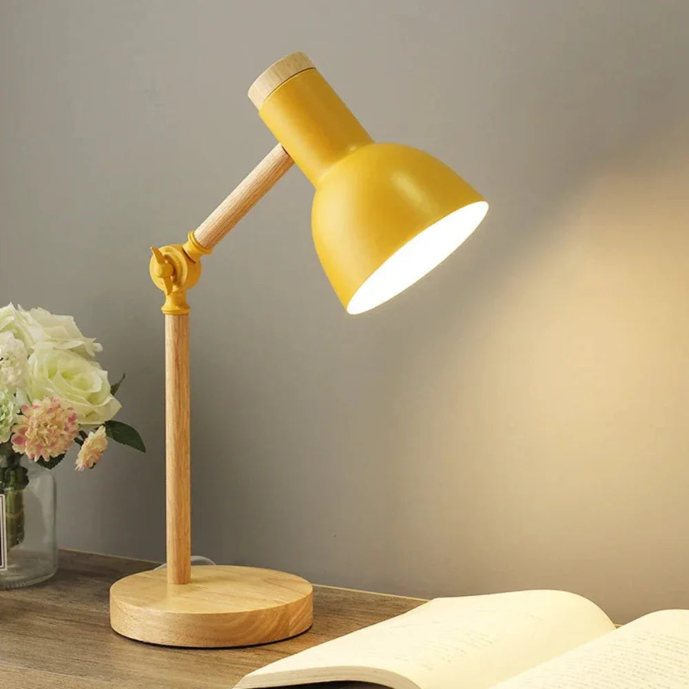 LumoWood Adjustable Wooden Desk Lamp – Nordic Design Light