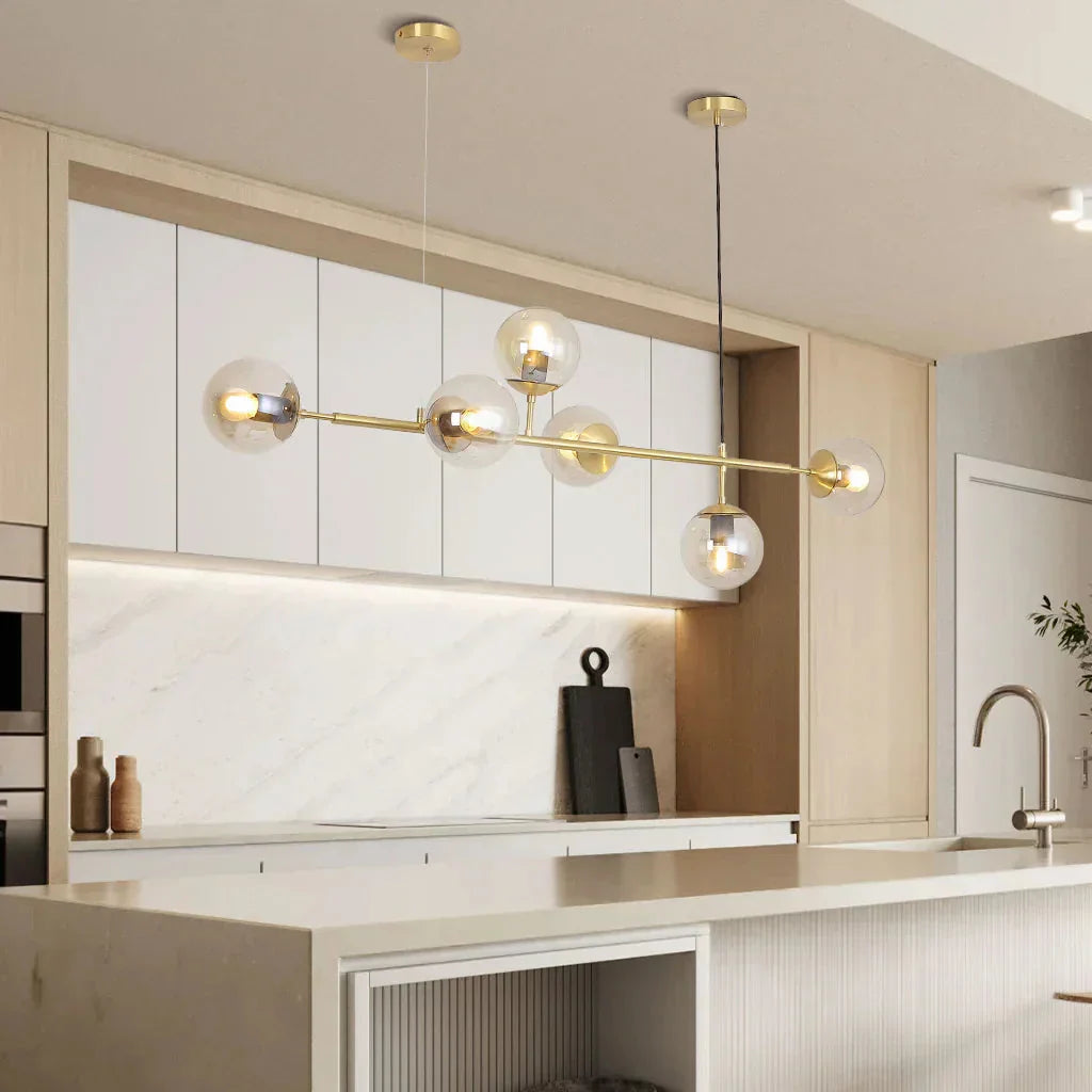 Modern Glass Orb Pendant Light – Elegant Illumination for Dining Spaces