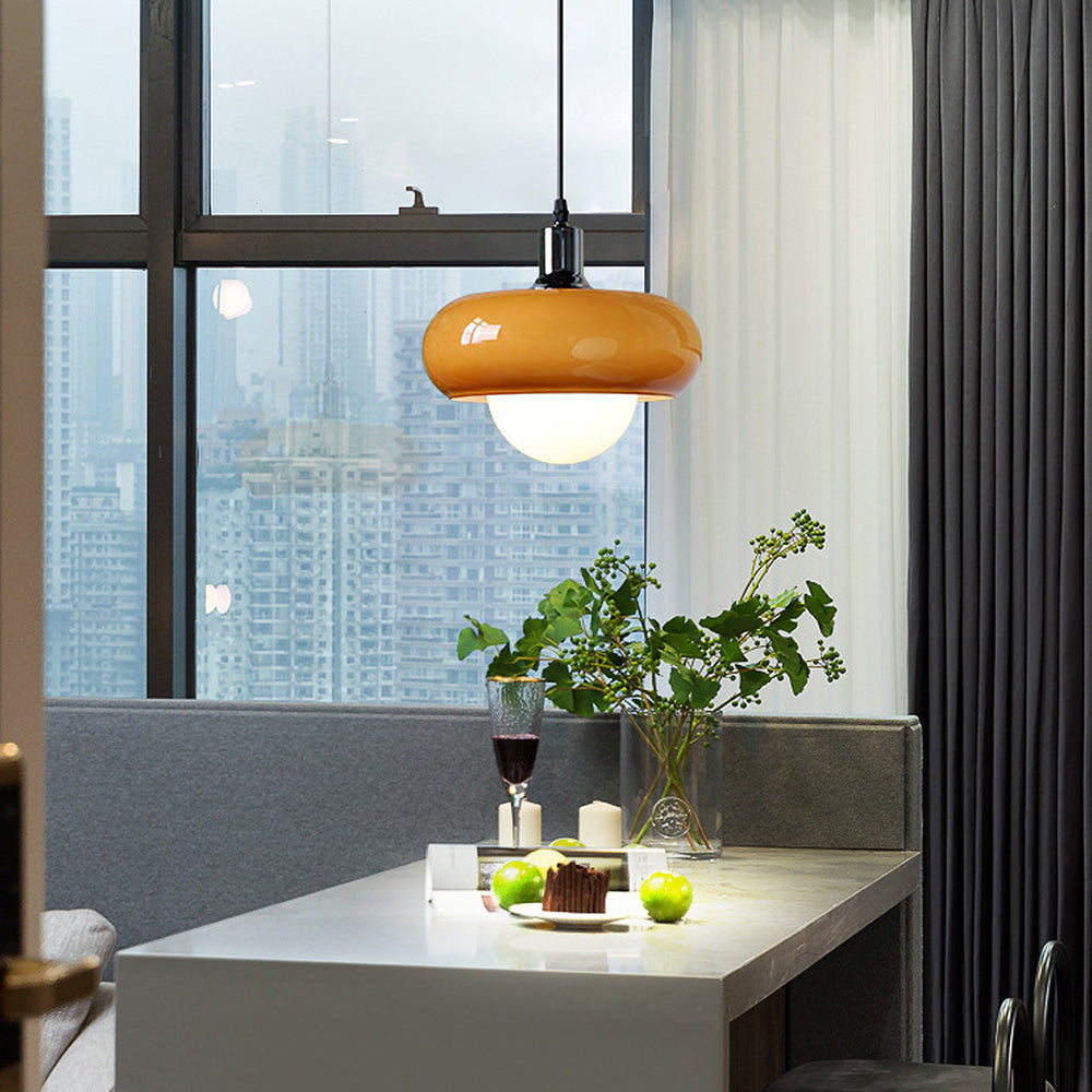 Bauhaus Coffee Glass Pendant Light – Modern Art Inspired Illumination