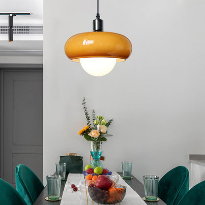 Bauhaus Coffee Glass Pendant Light – Modern Art Inspired Illumination