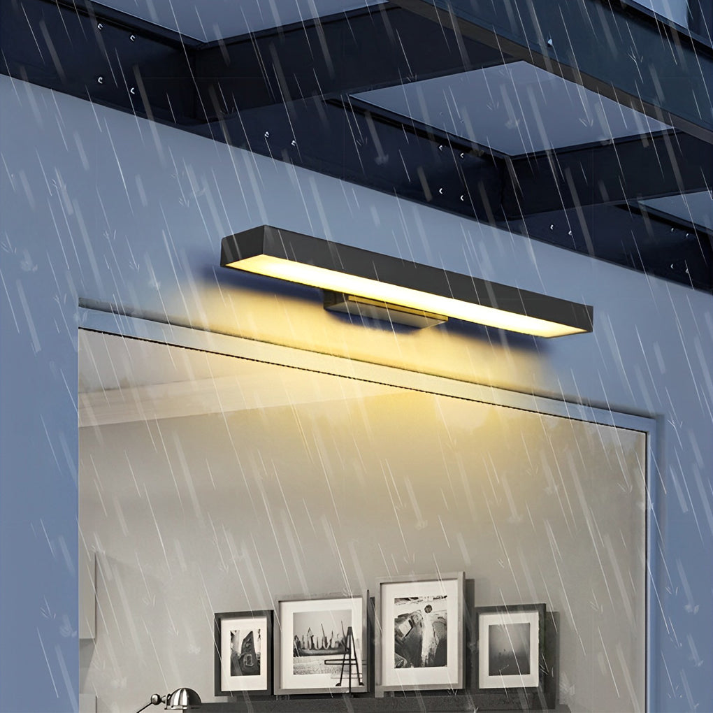 Amberly Home - Modern Black Stainless Steel Outdoor Wall Light