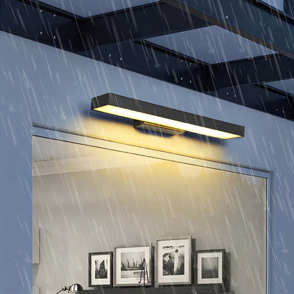 Amberly Home - Modern Black Stainless Steel Outdoor Wall Light