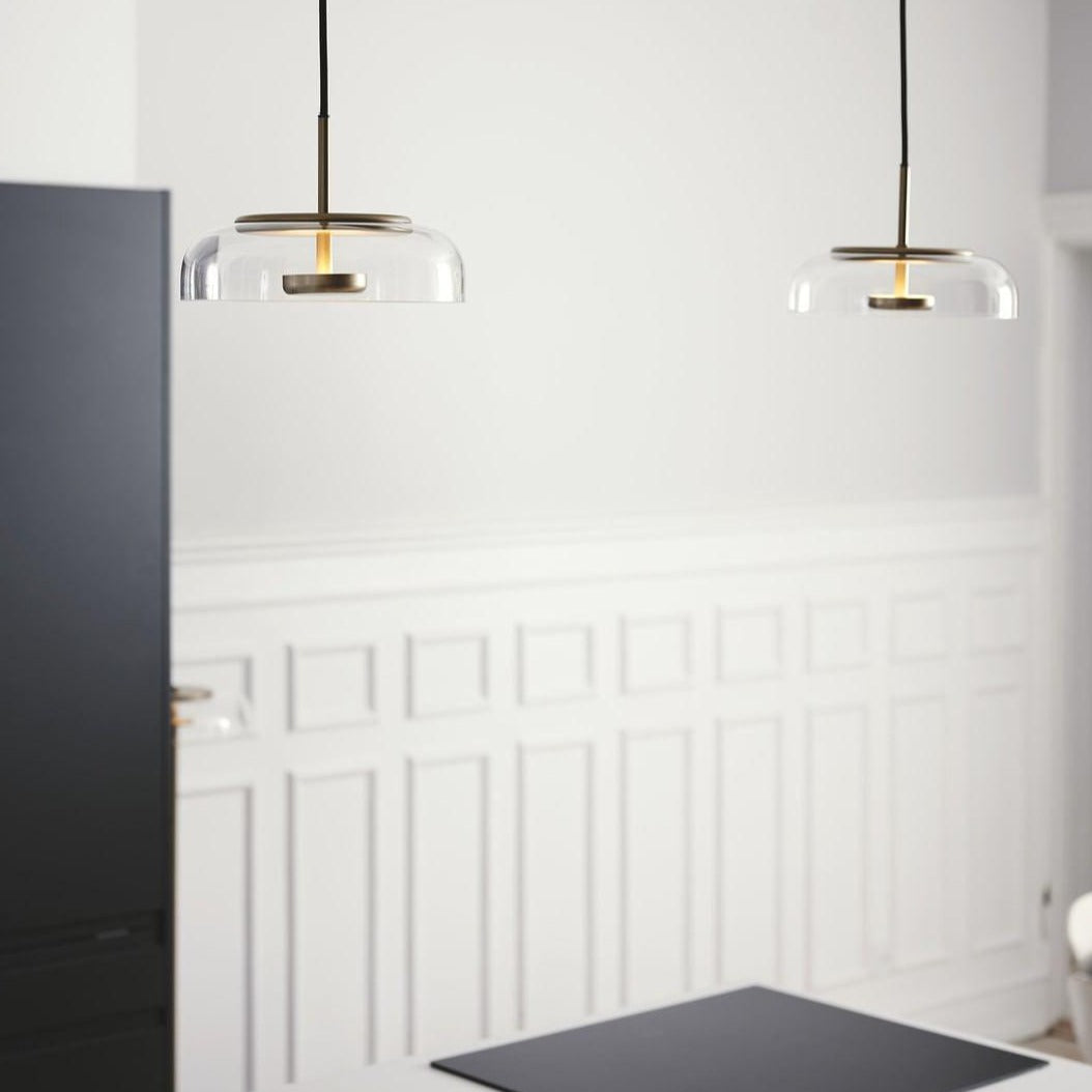 Modern Brass and Glass Pendant Light – Elegant Illumination for Home