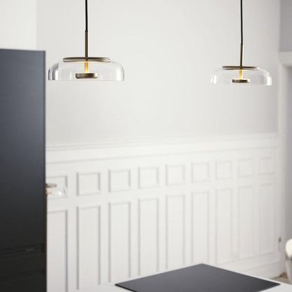 Modern Brass and Glass Pendant Light – Elegant Illumination for Home