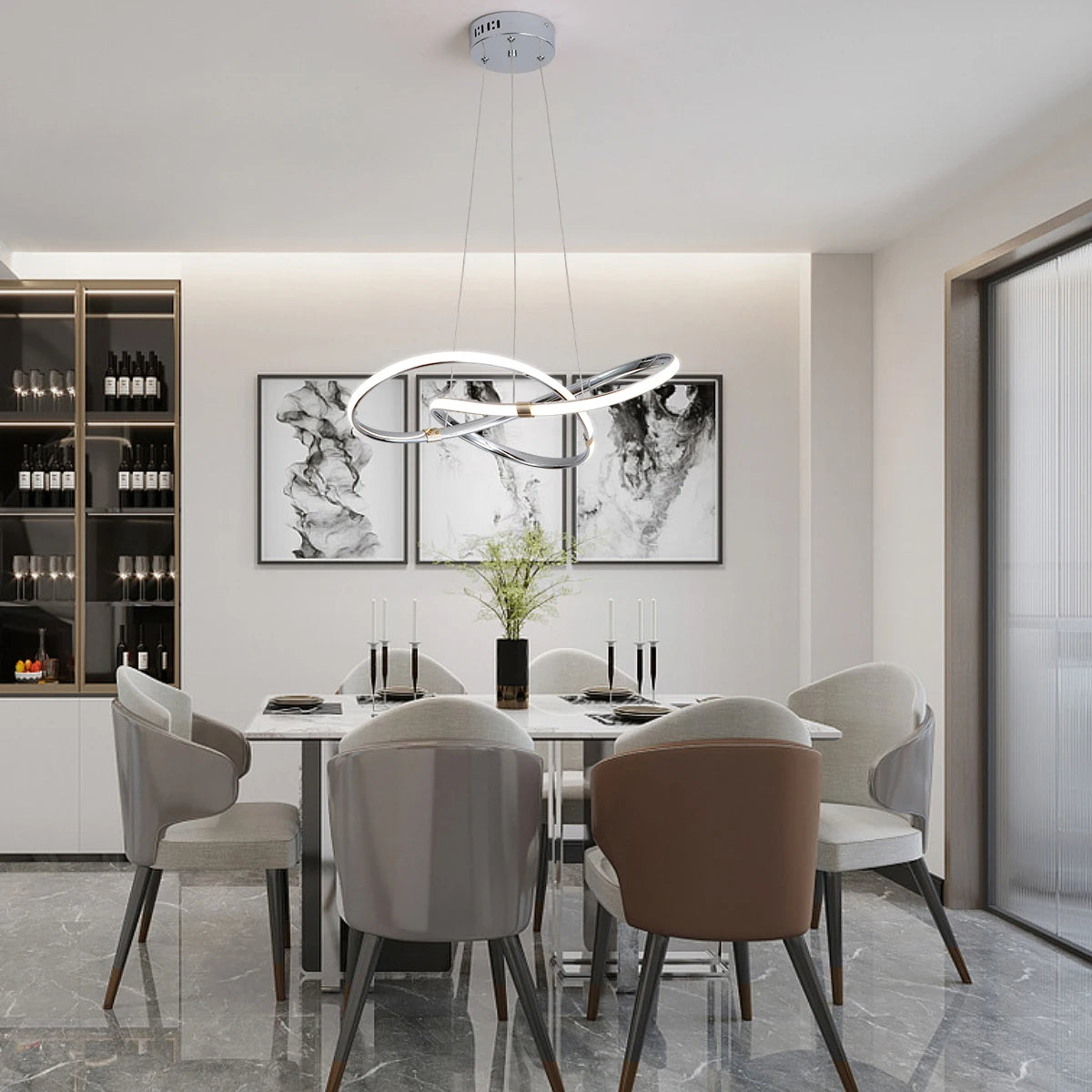 Modern Black and Gold Chandelier – Elegant Illumination for Small Spaces