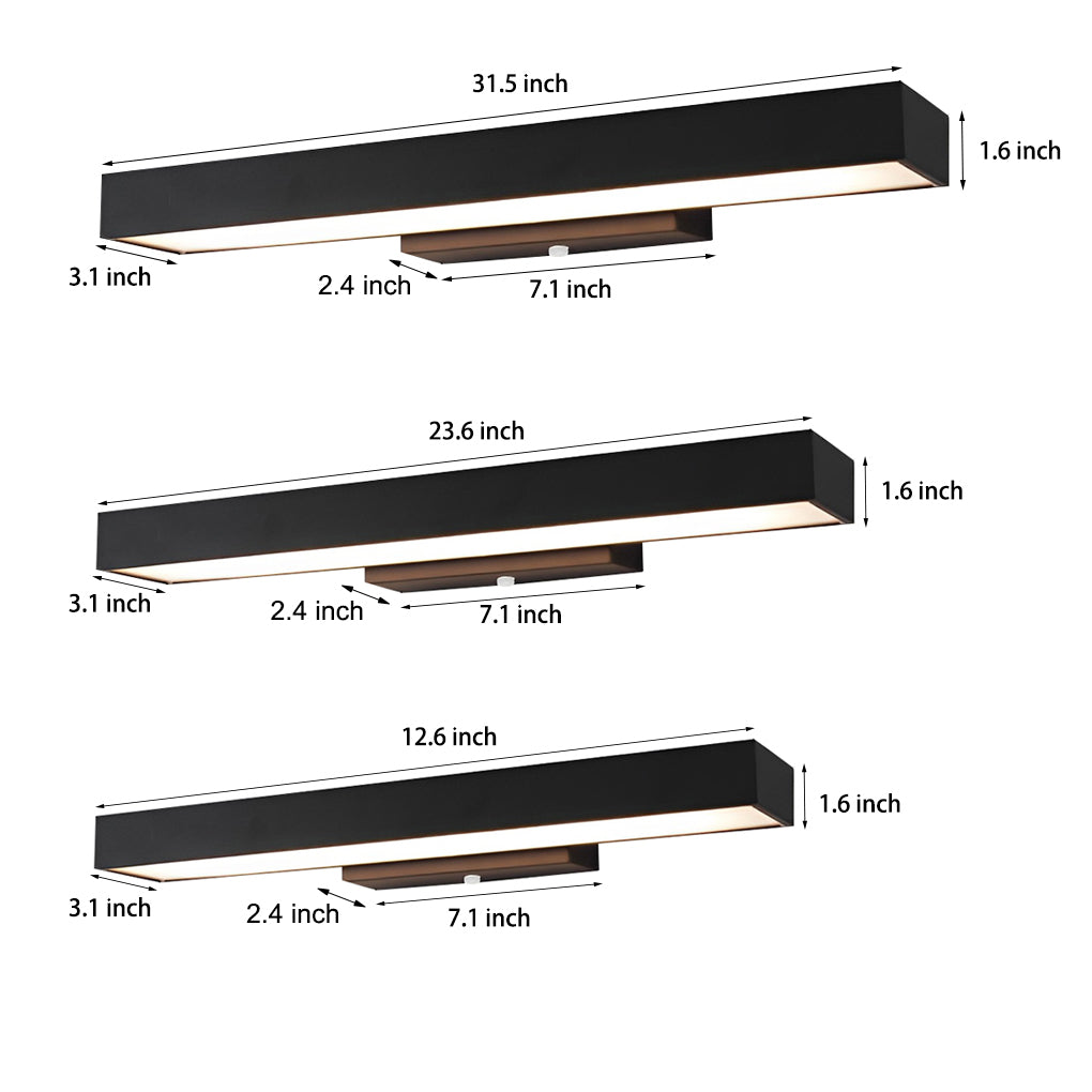 Amberly Home - Modern Black Stainless Steel Outdoor Wall Light