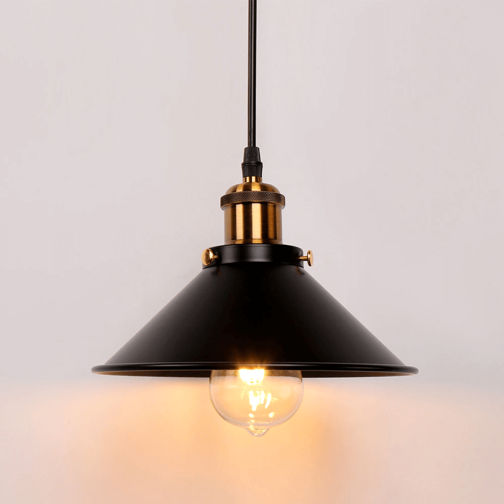 Vintage Brass Cone Pendant Light – Elegant Illumination for Home