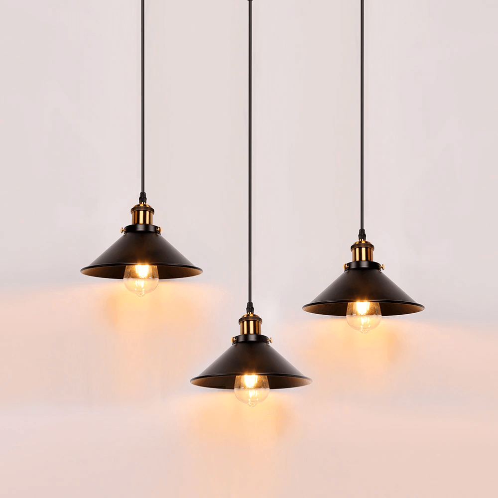 Vintage Brass Cone Pendant Light – Elegant Illumination for Home