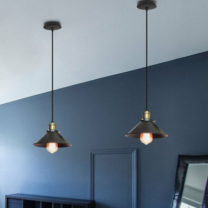 Vintage Brass Cone Pendant Light – Elegant Illumination for Home