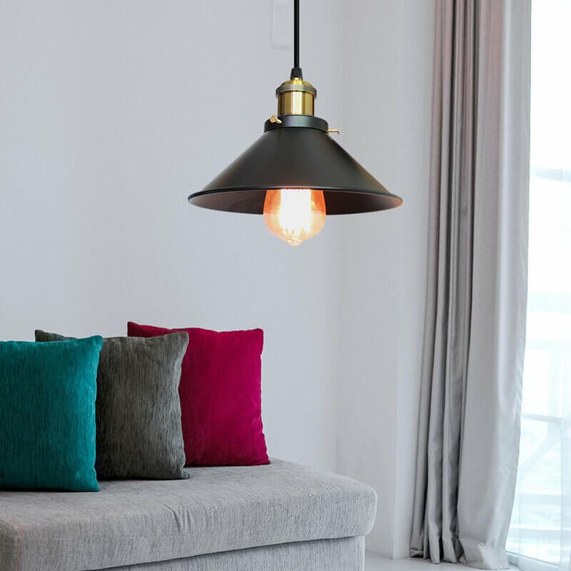 Vintage Brass Cone Pendant Light – Elegant Illumination for Home