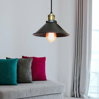 Vintage Brass Cone Pendant Light – Elegant Illumination for Home
