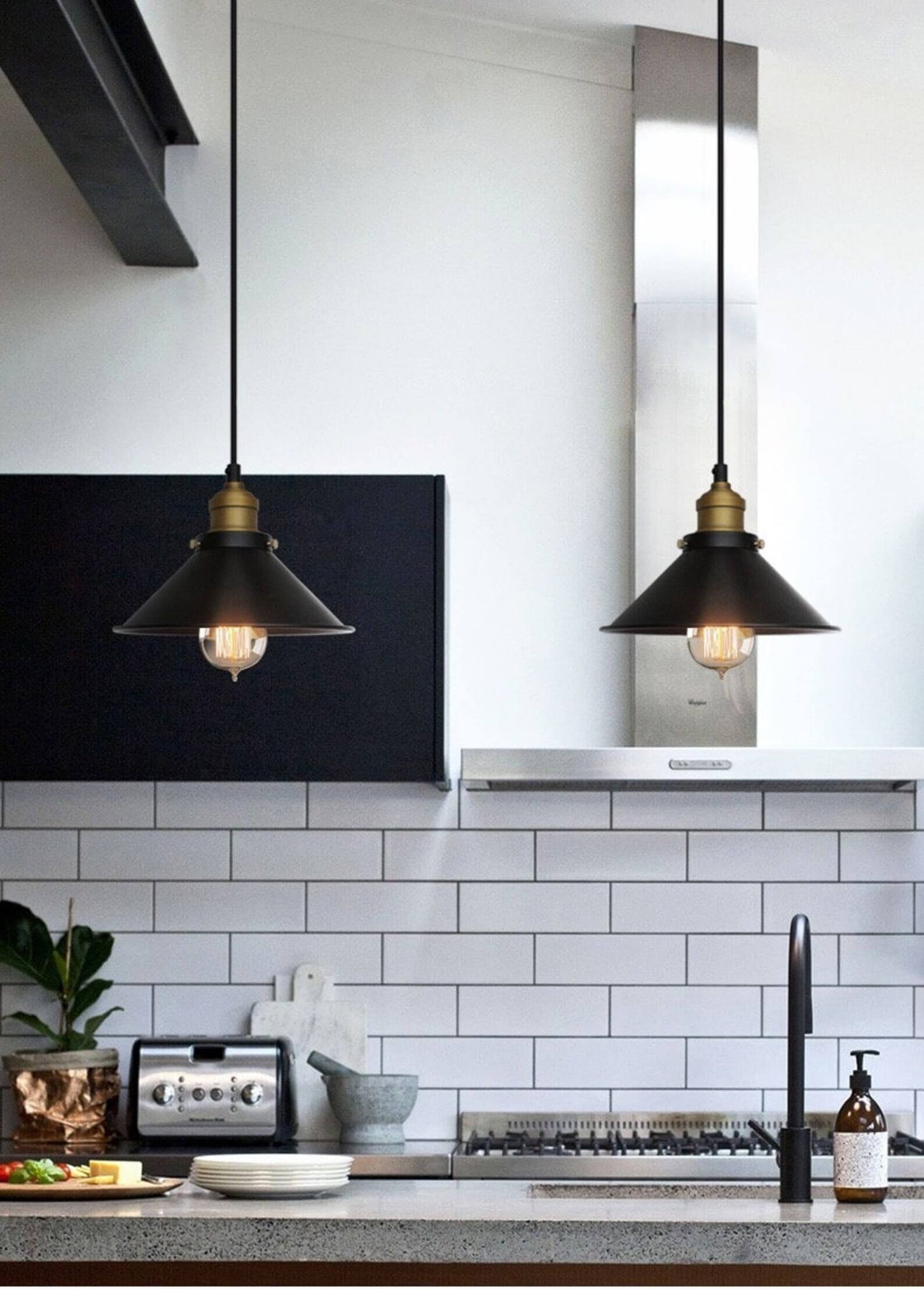 Vintage Brass Cone Pendant Light – Elegant Illumination for Home