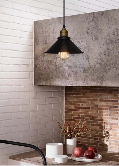 Vintage Brass Cone Pendant Light – Elegant Illumination for Home