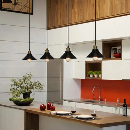 Vintage Brass Cone Pendant Light – Elegant Illumination for Home