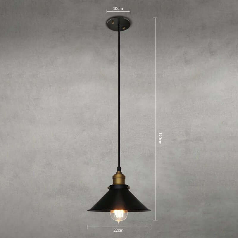 Vintage Brass Cone Pendant Light – Elegant Illumination for Home
