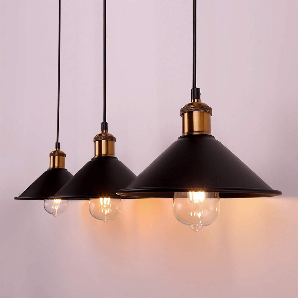 Vintage Brass Cone Pendant Light – Elegant Illumination for Home