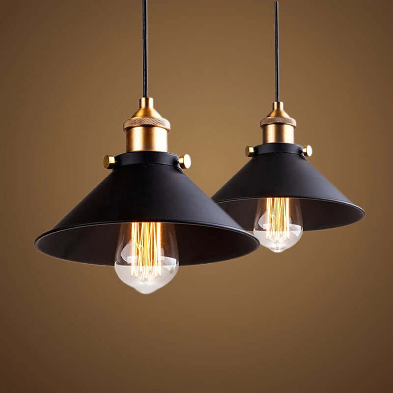 Vintage Brass Cone Pendant Light – Elegant Illumination for Home