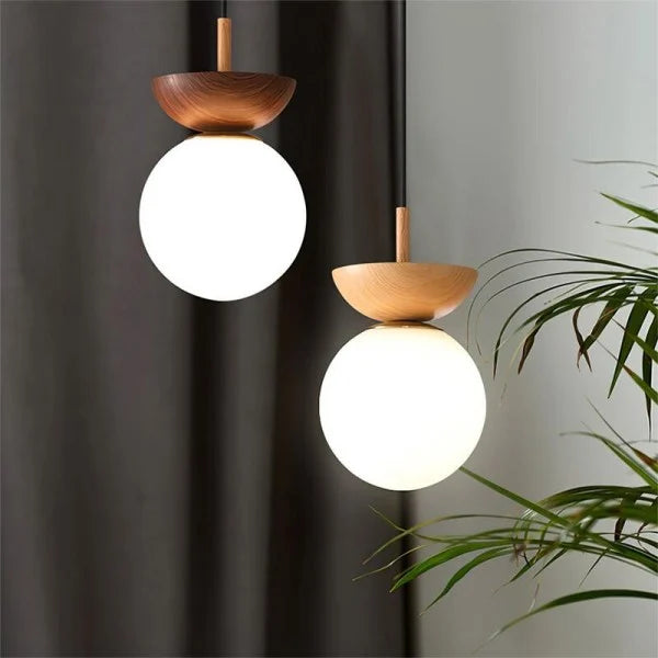 Nordic Semi-Wooden Pendant Light – Elegant Minimalist Illumination