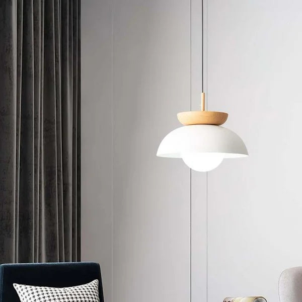 Nordic Semi-Wooden Pendant Light – Elegant Minimalist Illumination