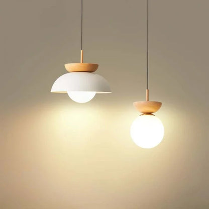 Nordic Semi-Wooden Pendant Light – Elegant Minimalist Illumination