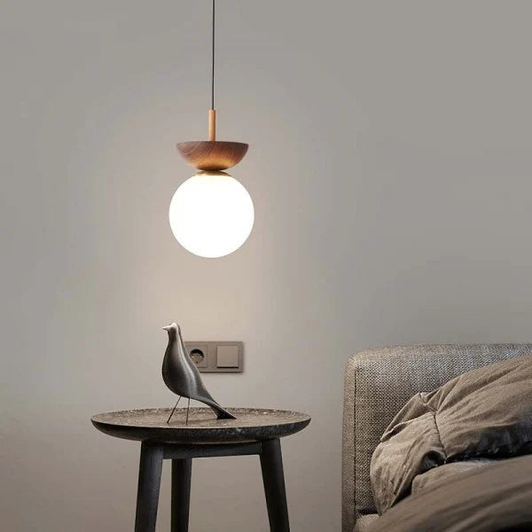 Nordic Semi-Wooden Pendant Light – Elegant Minimalist Illumination