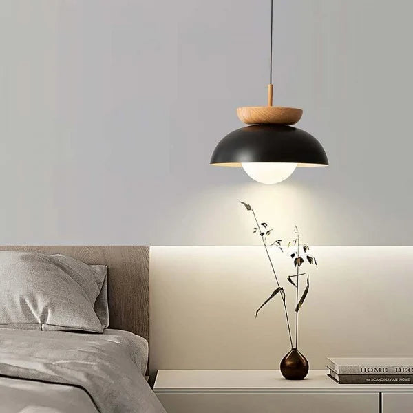 Nordic Semi-Wooden Pendant Light – Elegant Minimalist Illumination