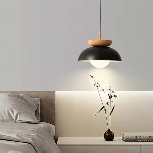 Nordic Semi-Wooden Pendant Light – Elegant Minimalist Illumination