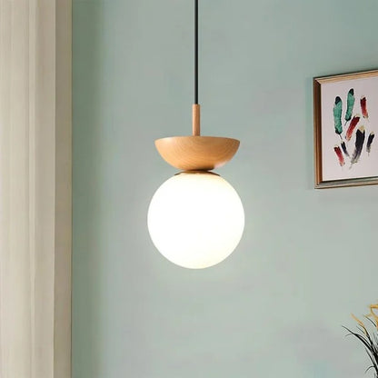 Nordic Semi-Wooden Pendant Light – Elegant Minimalist Illumination