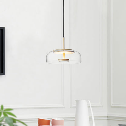Modern Brass and Glass Pendant Light – Elegant Illumination for Home