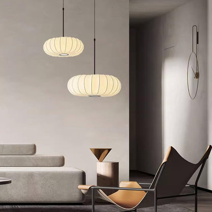 Wabi-Sabi Metal And Fabric Pendant Light – Elegant Kitchen Lighting Solution