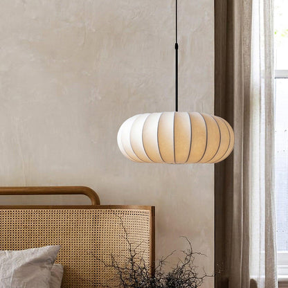 Wabi-Sabi Metal And Fabric Pendant Light – Elegant Kitchen Lighting Solution