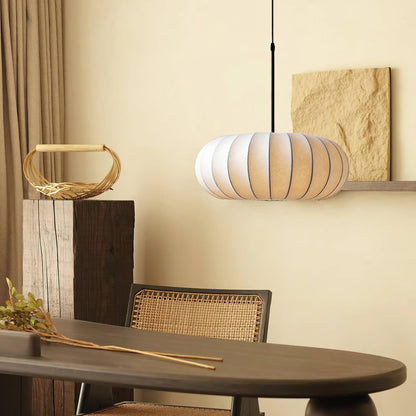 Wabi-Sabi Metal And Fabric Pendant Light – Elegant Kitchen Lighting Solution