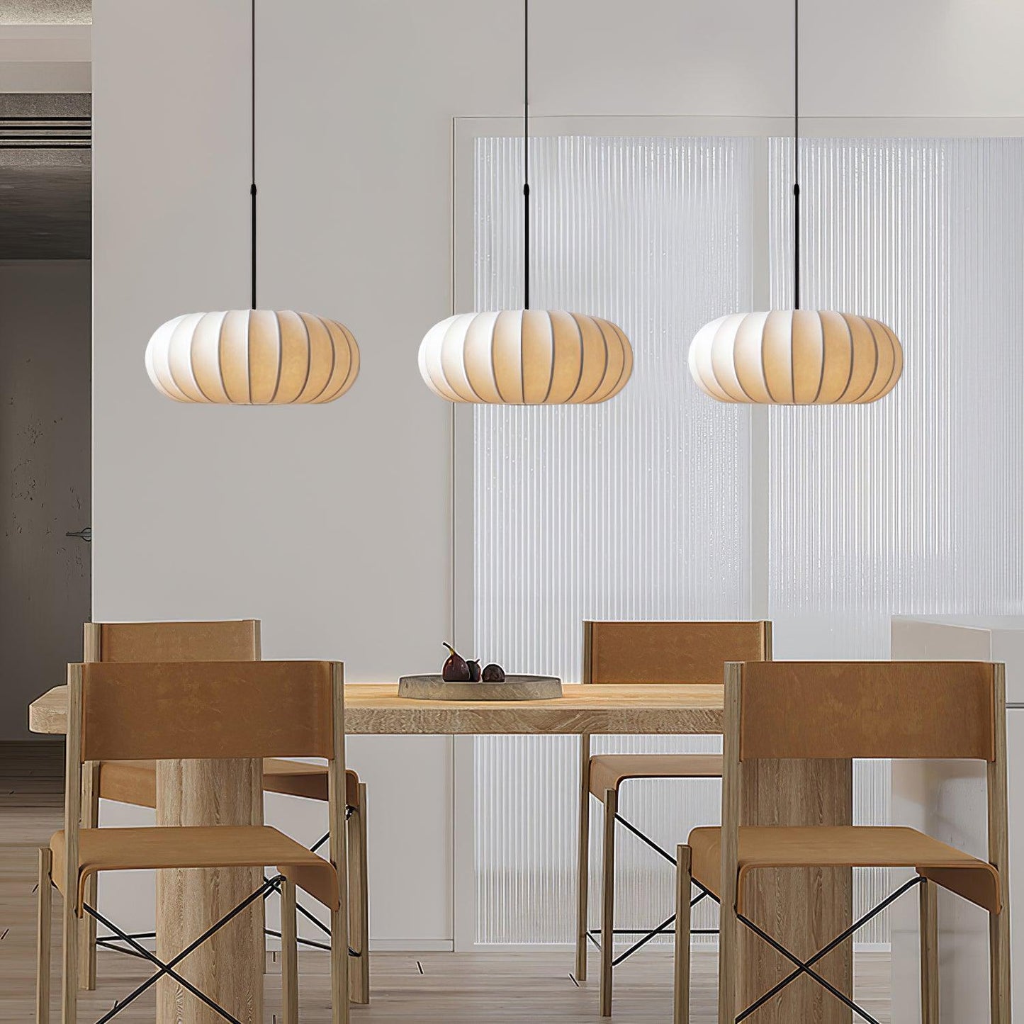 Wabi-Sabi Metal And Fabric Pendant Light – Elegant Kitchen Lighting Solution
