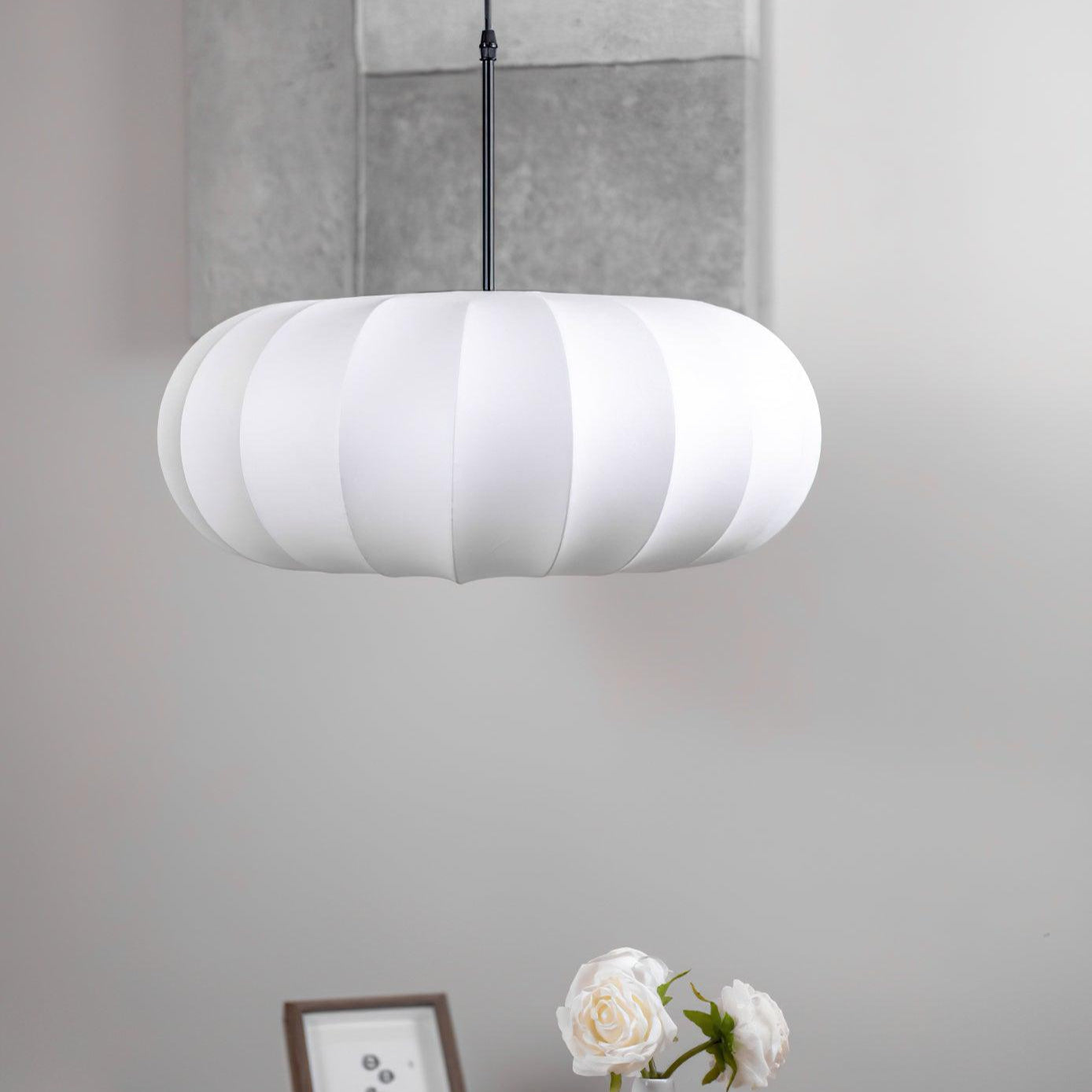 Wabi-Sabi Metal And Fabric Pendant Light – Elegant Kitchen Lighting Solution