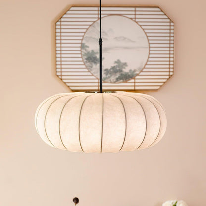 Wabi-Sabi Metal And Fabric Pendant Light – Elegant Kitchen Lighting Solution