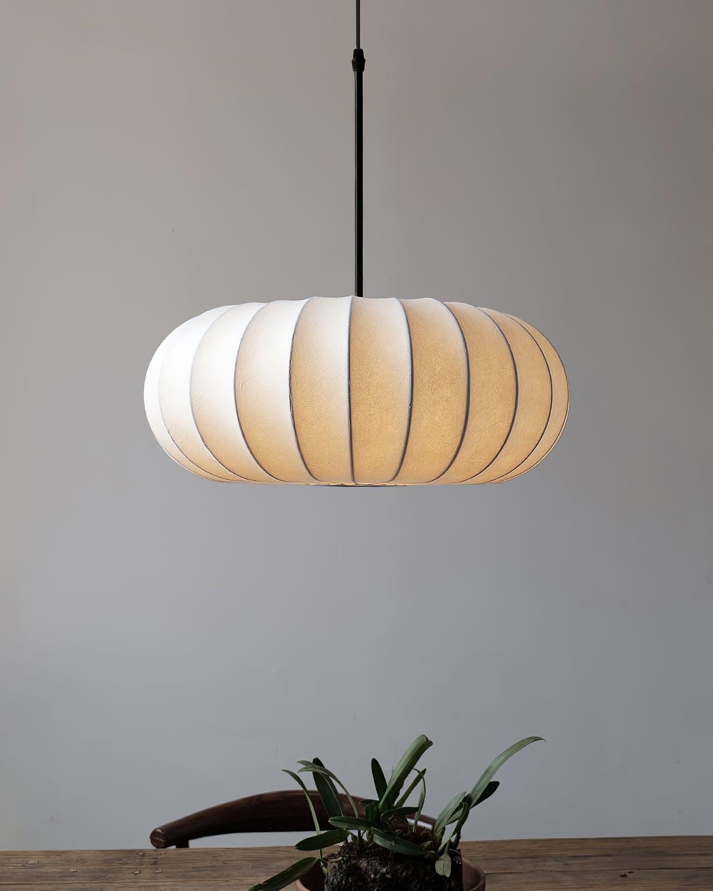 Wabi-Sabi Metal And Fabric Pendant Light – Elegant Kitchen Lighting Solution