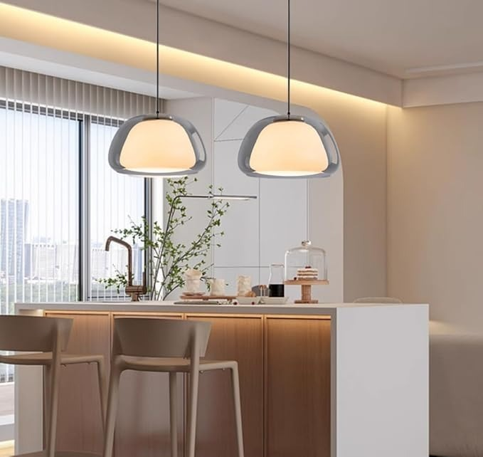 Modern Milk Glass Pendant Light – Elegant Illumination for Any Room