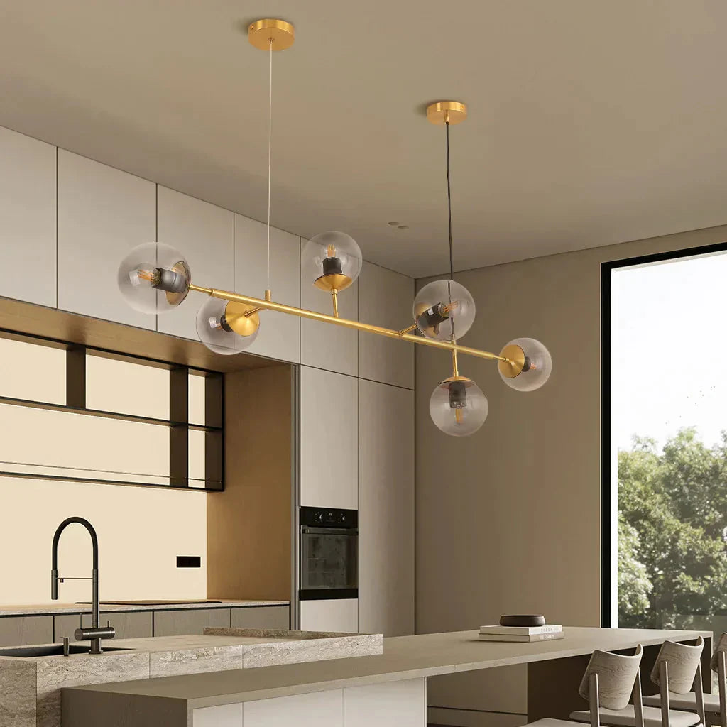 Modern Glass Orb Pendant Light – Elegant Illumination for Dining Spaces