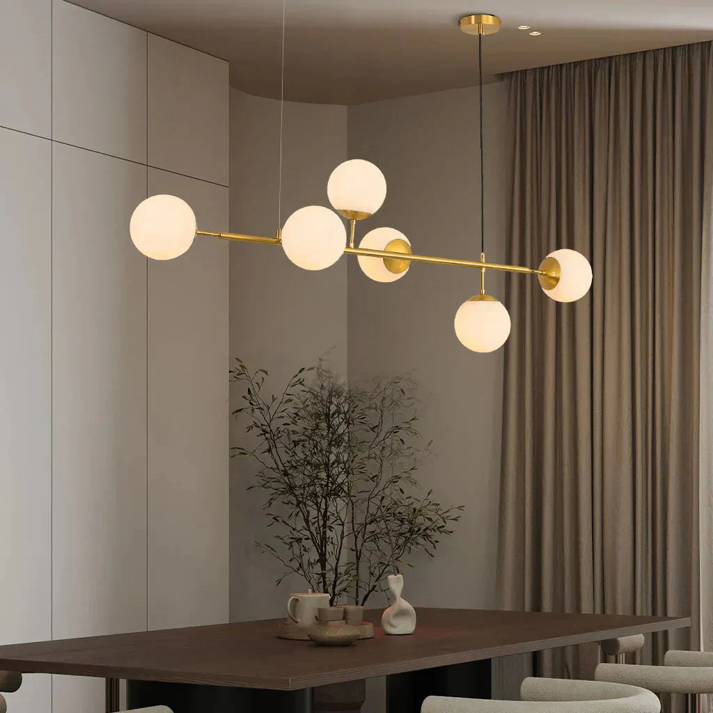 Modern Glass Orb Pendant Light – Elegant Illumination for Dining Spaces