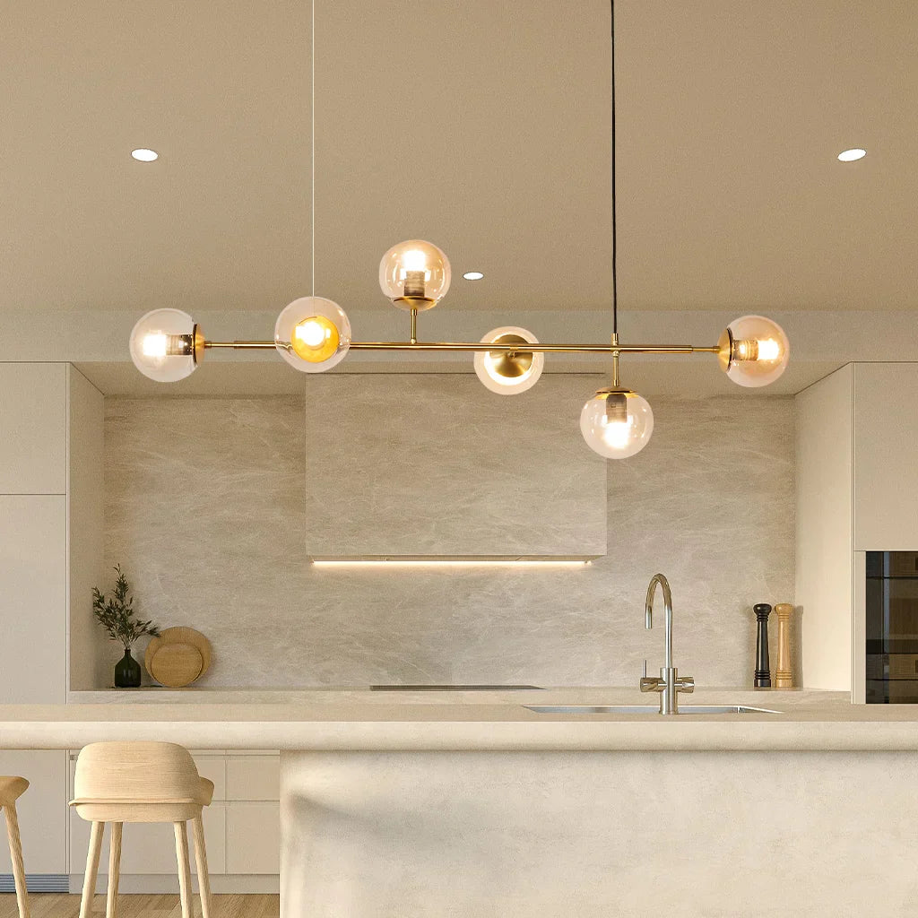 Modern Glass Orb Pendant Light – Elegant Illumination for Dining Spaces