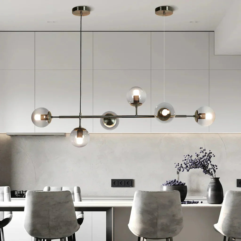 Modern Glass Orb Pendant Light – Elegant Illumination for Dining Spaces