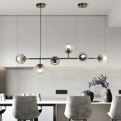 Modern Glass Orb Pendant Light – Elegant Illumination for Dining Spaces