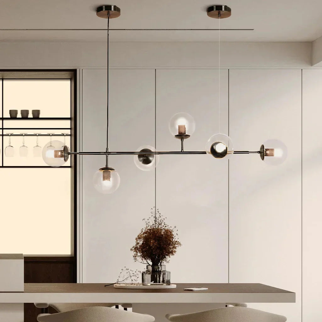 Modern Glass Orb Pendant Light – Elegant Illumination for Dining Spaces