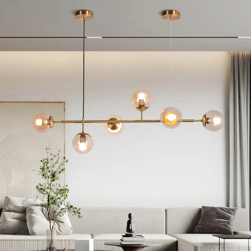 Modern Glass Orb Pendant Light – Elegant Illumination for Dining Spaces