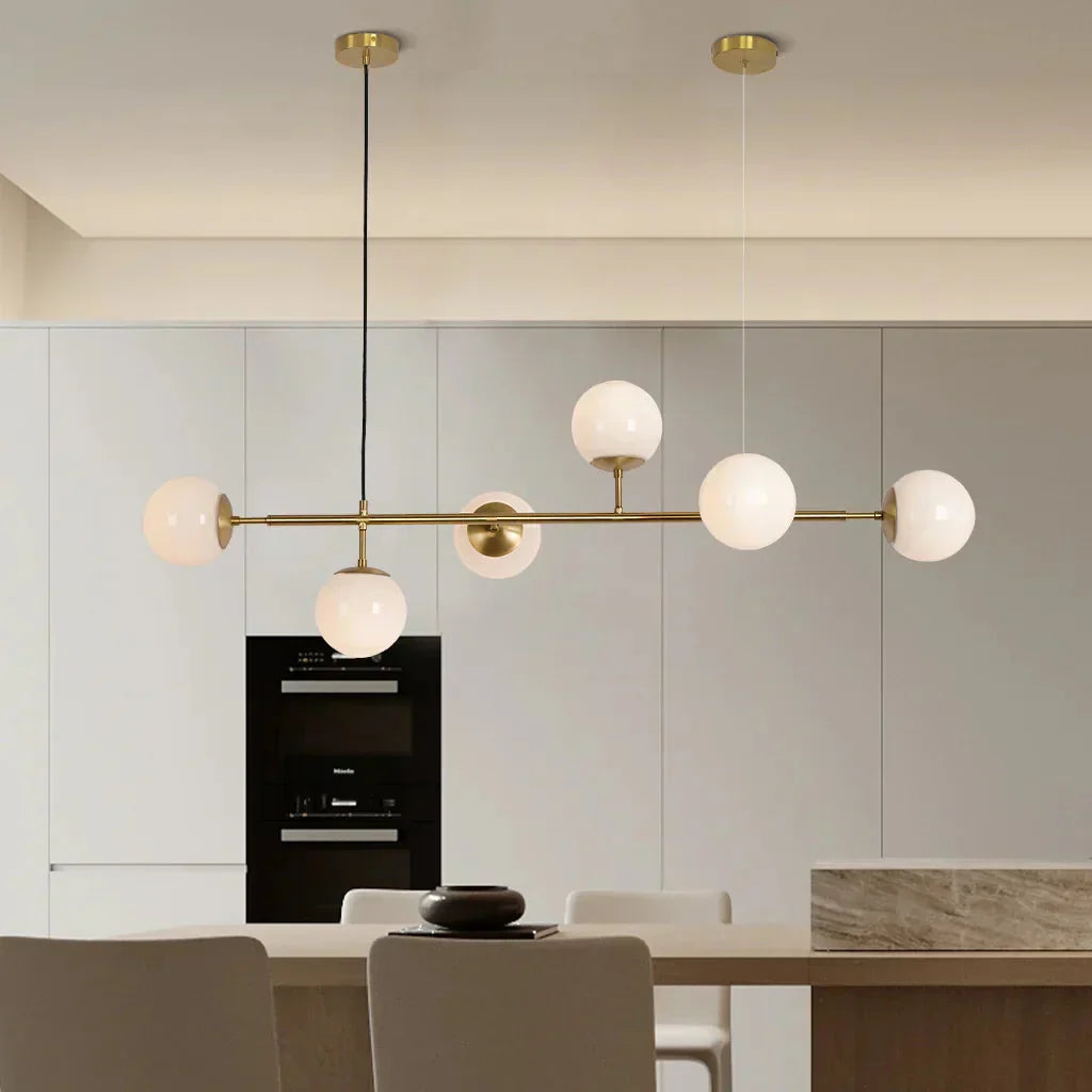 Modern Glass Orb Pendant Light – Elegant Illumination for Dining Spaces