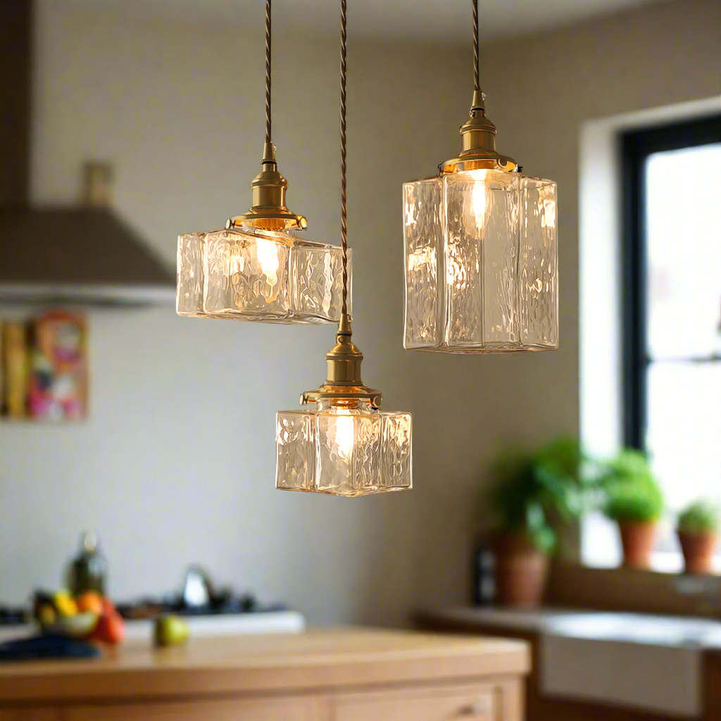 Modern Retro Glass Pendant Light – Stylish Kitchen Pendant Lighting
