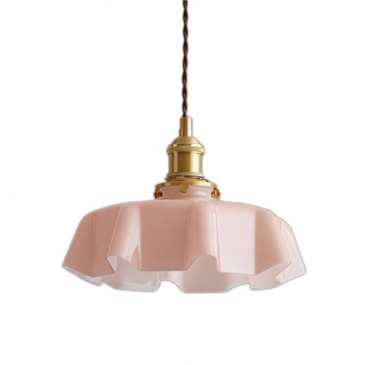 Vintage Floral Glass Pendant Light – Elegant Illumination for Home Decor